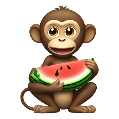 Monkey eat watermelon  sticker