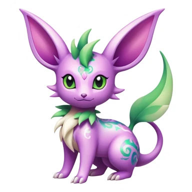 Shiny Exotic Cute Adorable Majestic Ethereal Sparkly Flygon-Espeon-Leafeon-Shaymin-Hybrid-Creature with pattern-markings sticker