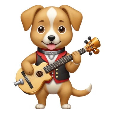 Brown and blonde coloured dog in a band sticker