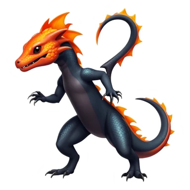 Colorful Dark Shiny Exotic Salandit-Quilava-Fakémon-hybrid-creature (full body)  sticker