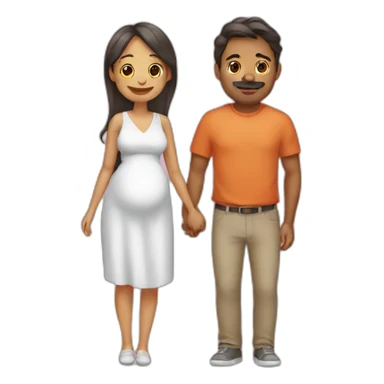 pareja embarazada  sticker