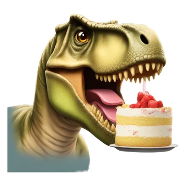 t rex eating cake sticker