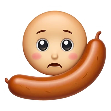 sausage with a sad face sticker