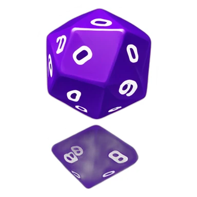 D20 dice purple 8 down sticker