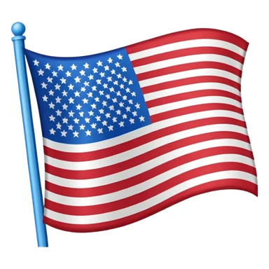 red, white, and blue striped flag, waving, emoji style sticker