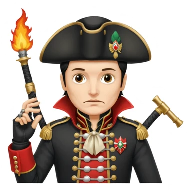 Adam Ant  is wearing a Hungarian jacket Hussar'S JACKET, holds two firelocks holsters in his hands sticker