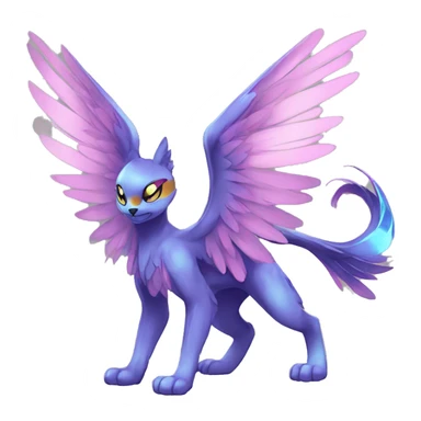 Anthro Sona Cool Edgy Cute Beautiful Colorful Shy Winged Shiny Fakemon-Fantasy-Creature Full Body sticker