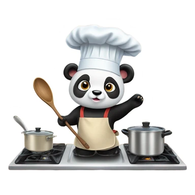 Panda bear cooking  sticker