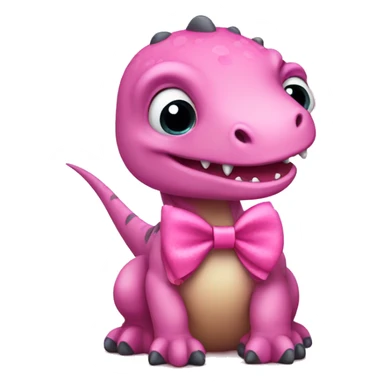 Dinosaur wearing a pretty pink bow sticker