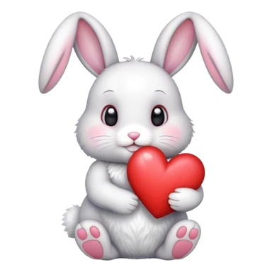 Bunny holding heart sticker