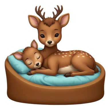 Baby Deer Sleeping in Bed sticker