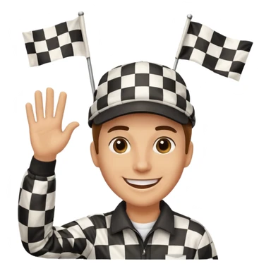 SONO UN DIRETTORE DI GARA AUTO E SBANDIERO CON LA BANDIERA A SCACCHI sticker