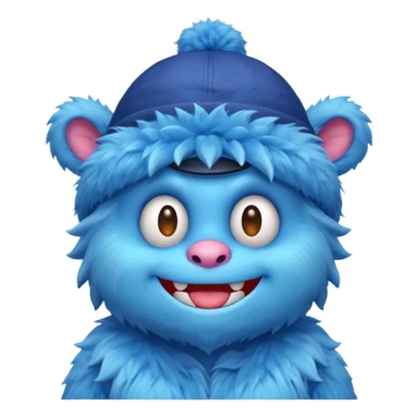 blue monster with hat and shirt sticker