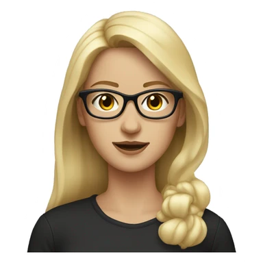 Woman medium length light blonde hair glasses with black cat in arms  sticker