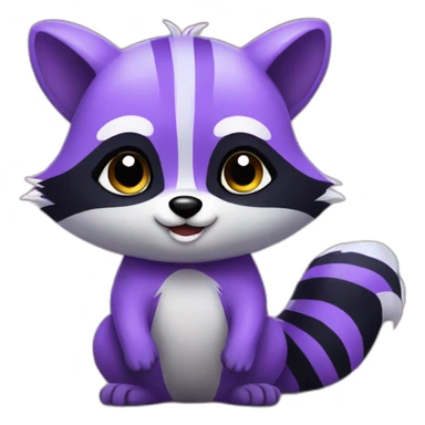 Cute violet raccoon LOL sticker
