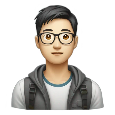 Korean web developer with glasses sticker