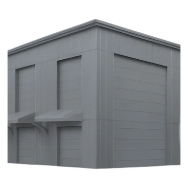 Two twin rectangular gray metal buildings sticker