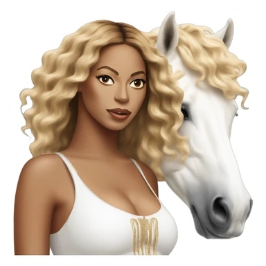 Beyonce on a white horse  sticker