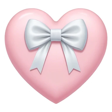 Pastel pink heart with white bow sticker
