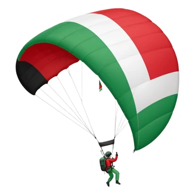 a palestinian flag with a paraglider, respect scrupulously the correct shapes and colours of the flag, try again sticker