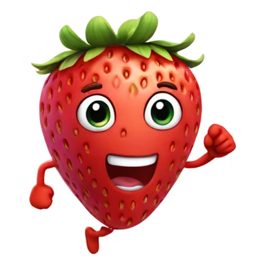 fit strawberry sprinting fast sticker