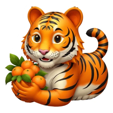 Smiling Tiger with a cornucopia sticker