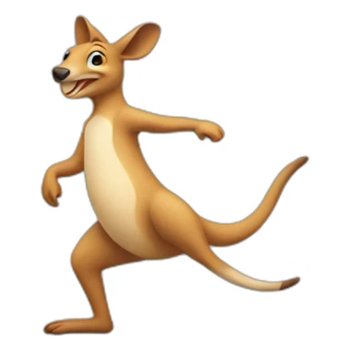 dancing kangaroo in blue sticker