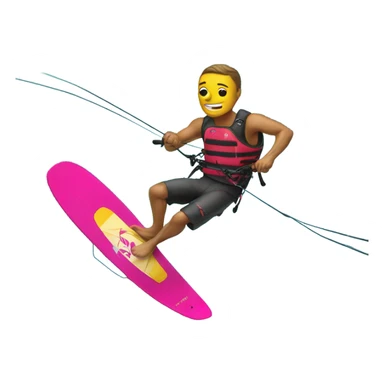 man kitesurfing on a twintip board sticker