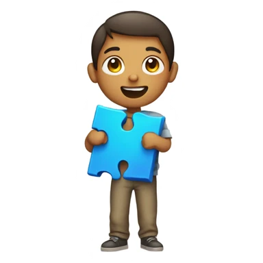 a child with a puzzle in his hands sticker