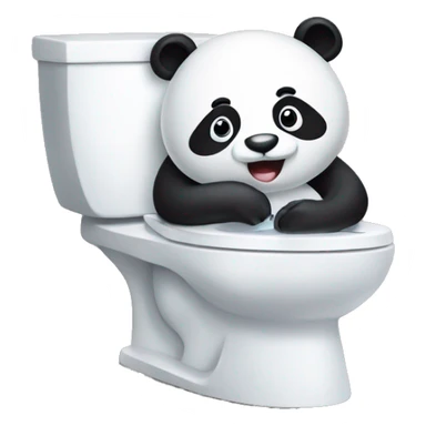 Panda on the toilet sticker