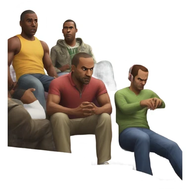 Gta5 characters watching football on tv sticker