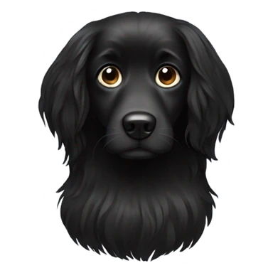Black dog long hair sticker