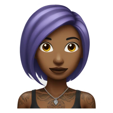 Tattooed woman with long straight burgundy hair sticker