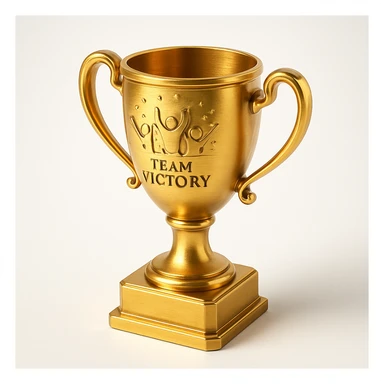 team celebrating with trophy sticker