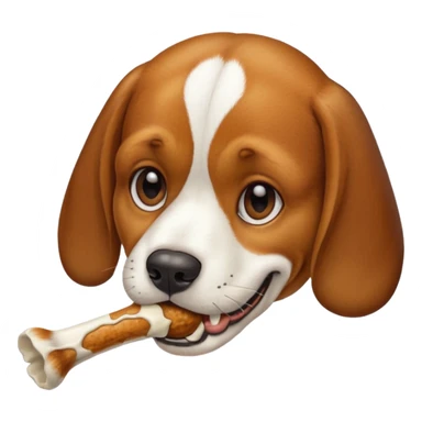 beagle eating a bone sticker