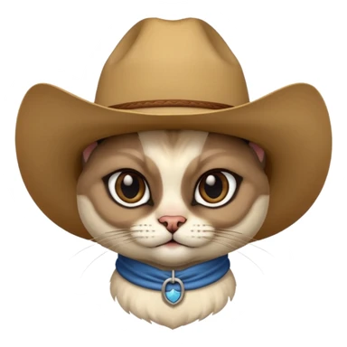 siamese cat wearing a cowboy hat sticker