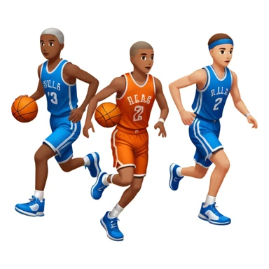 basketball game in motion in the ground with multiple players sticker