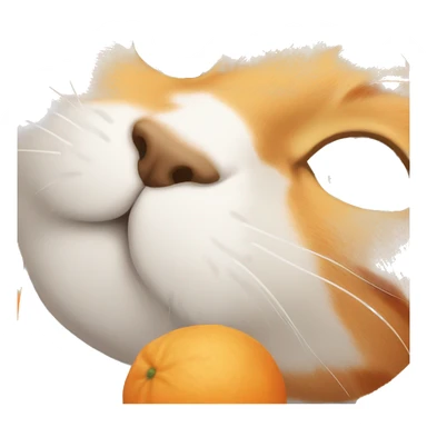 orange cat sniffing sticker
