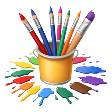 different art supply sticker