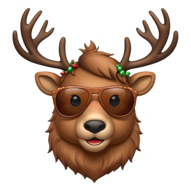 Cool christmas reindeer with sunglasses sticker