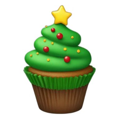 Happy Christmas tree cupcake sticker