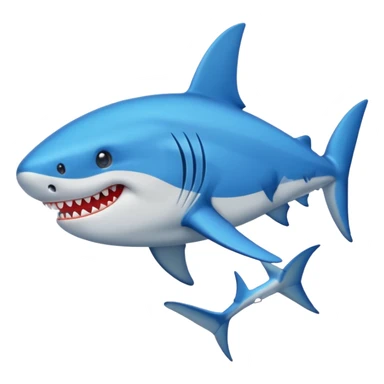 Tiburón con tenis azules sticker