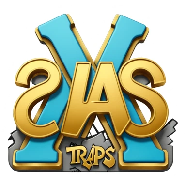 logo of 'Trap Capos' with large golden letters, dark background, urban details sticker