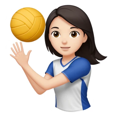 girl with straight dark hair playing volleyball sticker