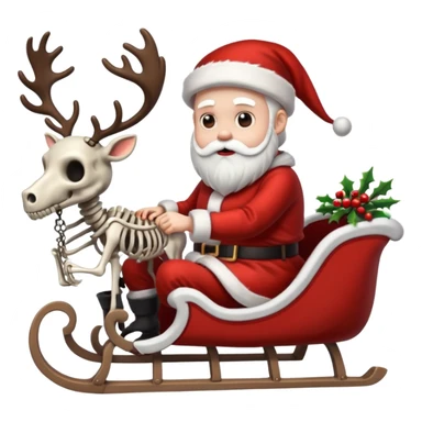 Grim Santa with a sleigh and skeleton reindeer sticker