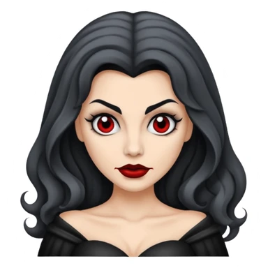 vampira com a cor de pele cinza, cabelo ondulados preto  sticker