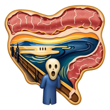 Edvard munch The Scream painting with SPAM MEAT landscape  sticker