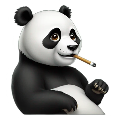 panda smoking sticker