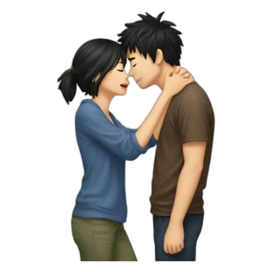 scruffy-boy-and-asian-gilr-kissing sticker