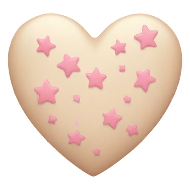 Beige heart with light pink stars inside sticker